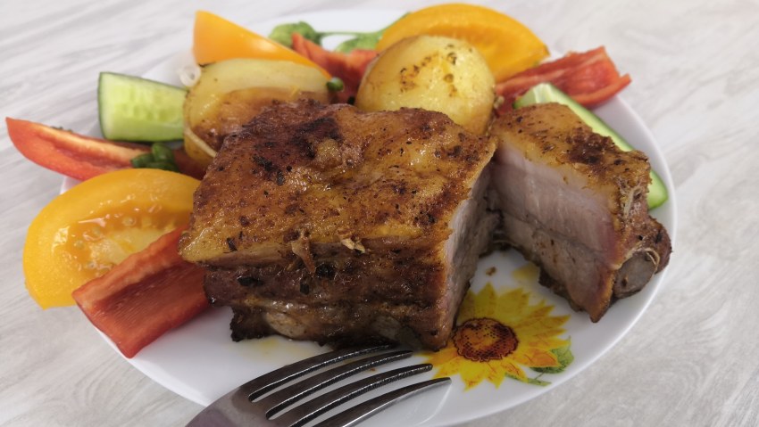 Запеченная картошка с грибами