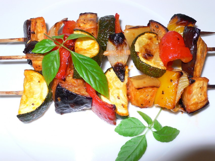 Овощи гриль на шпажках