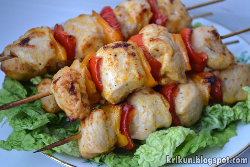 Овощи гриль на шпажках