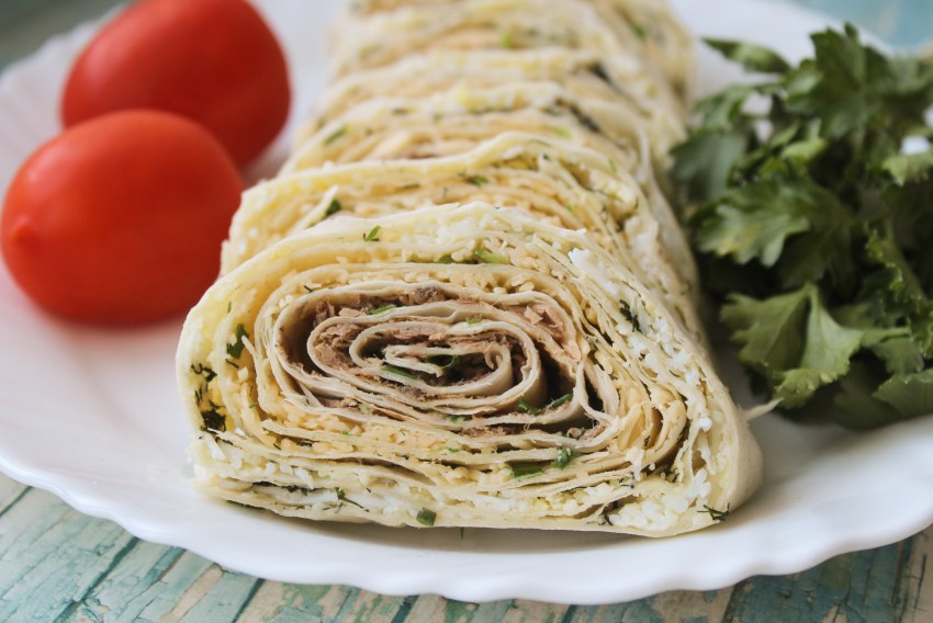 Лаваш с рисом и яйцом