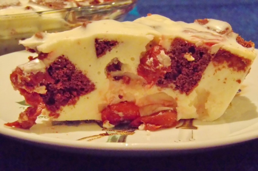 Творожный торт с вишней