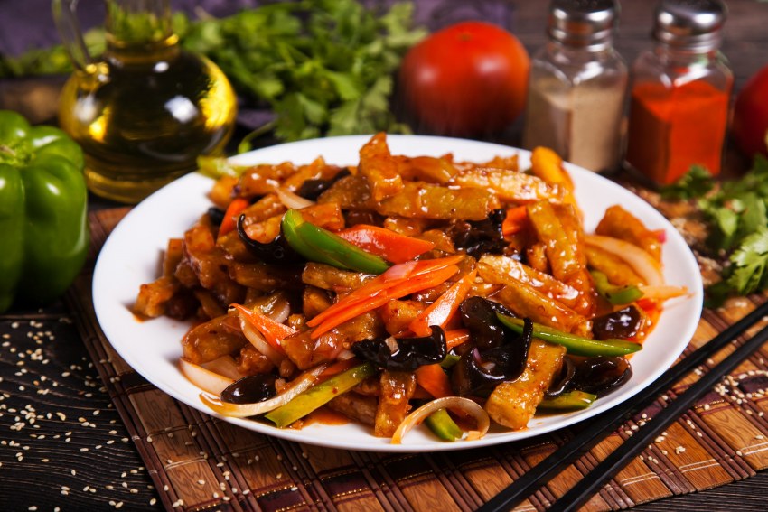 Баклажаны в кисло-сладком соусе