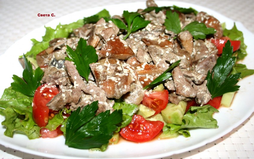 Салат белорусский с чесноком