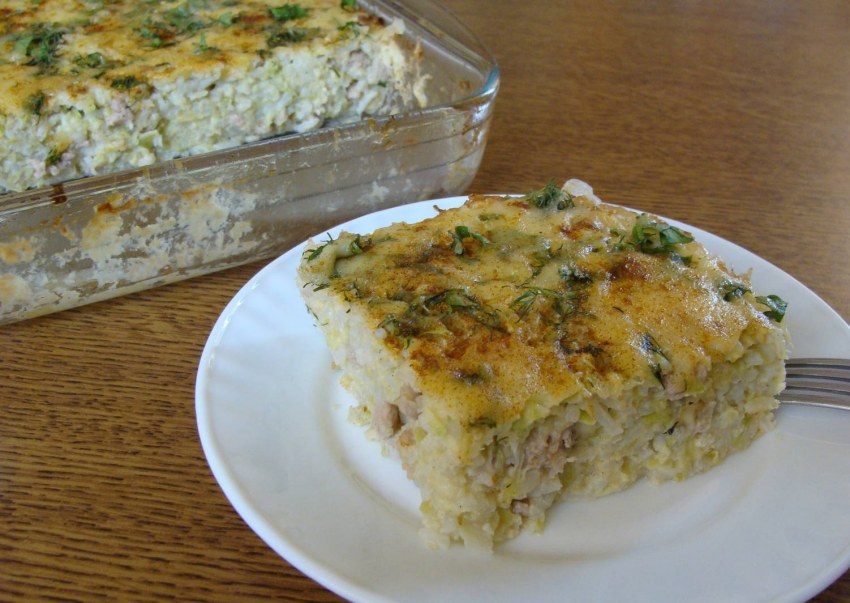 Рисовая запеканка с куриной грудкой