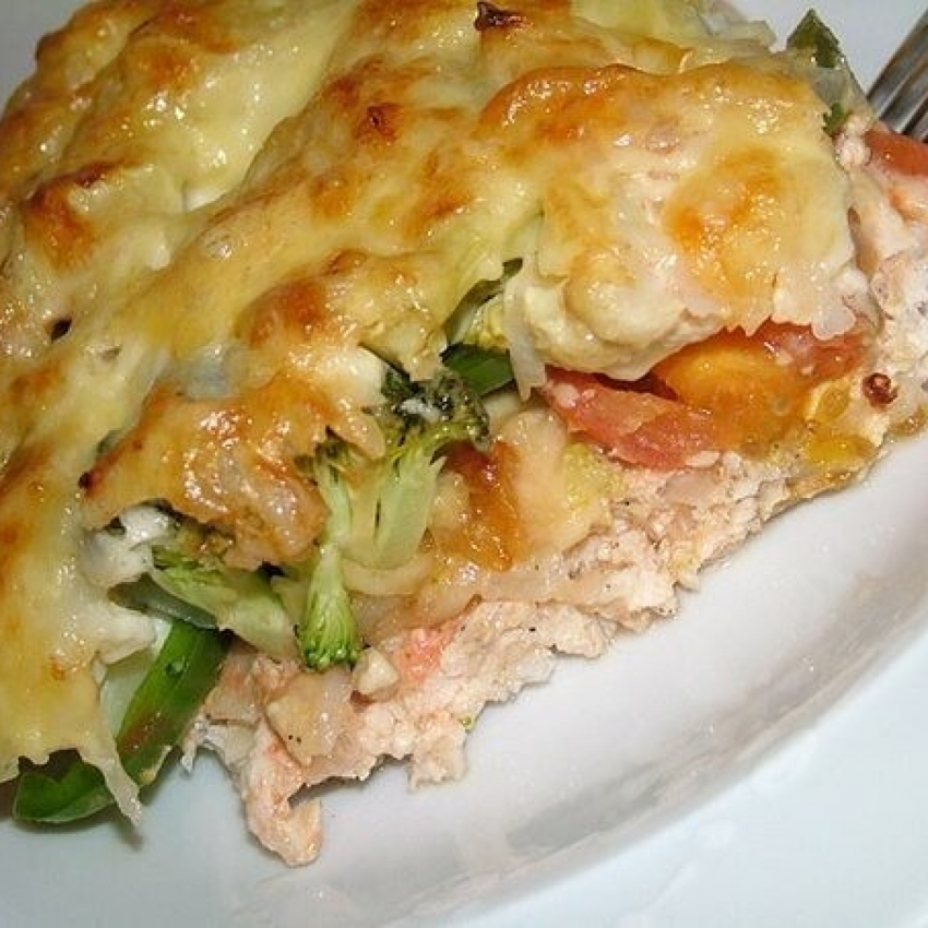 Запеканка с курицей и овощами