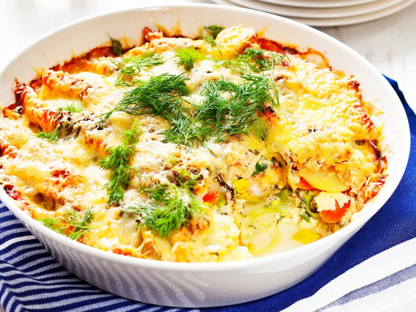 Куриная запеканка в сливочном соусе