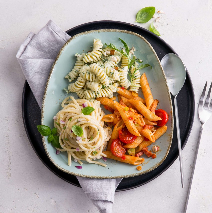 Макароны с кинзой