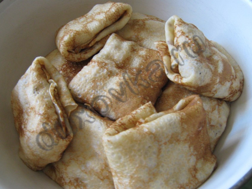 Блинчики фаршированные грибами