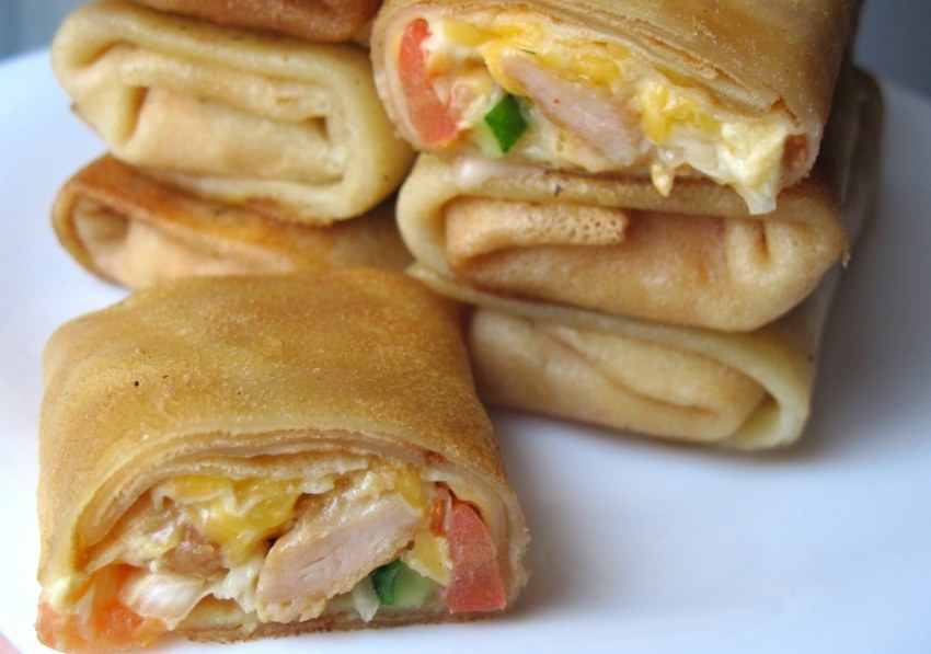 Блины с картошкой и грибами