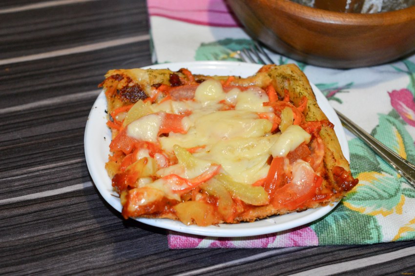 П цца из слоёного теста