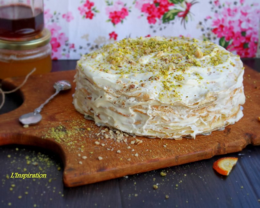 Мясной блинный торт