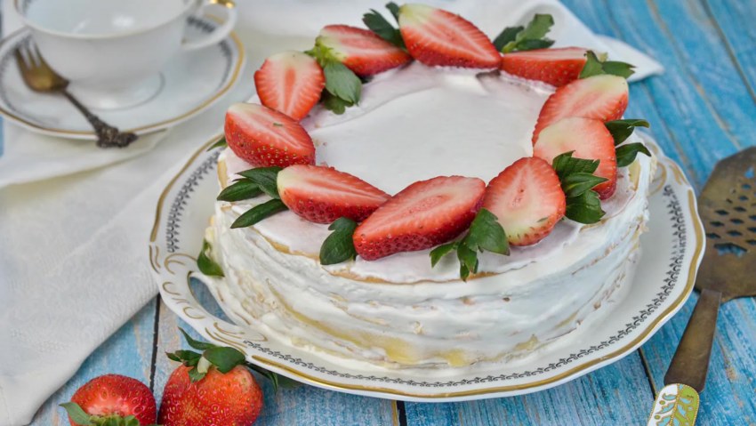 Блинный торт с бананом