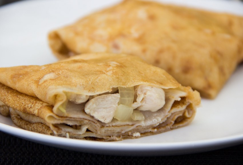 Блины с куриной грудкой