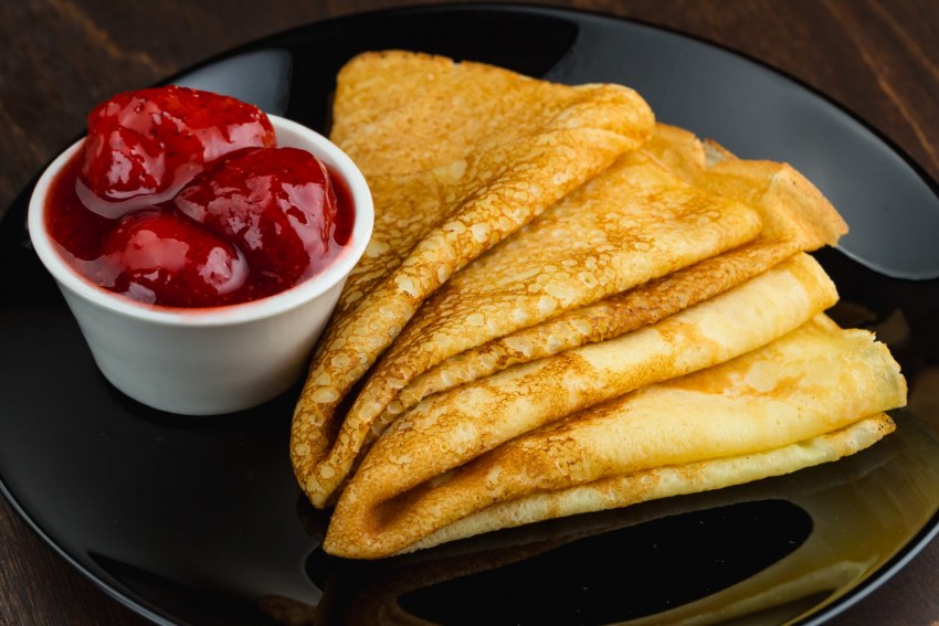 Блины с кальмарами