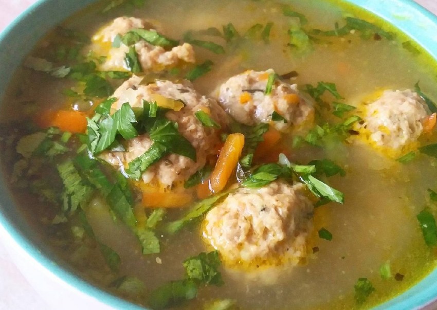 Кето суп с фрикадельками