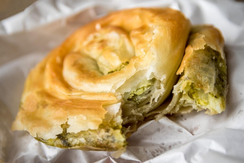 Пирог со шпинатом и грибами