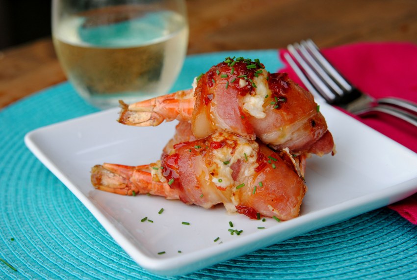 Королевские креветки с беконом