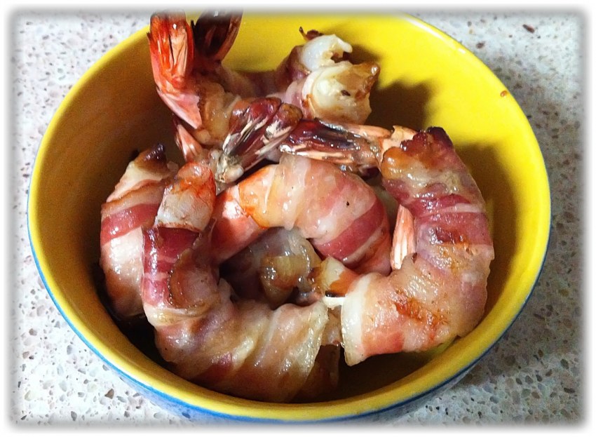 Королевские креветки с беконом