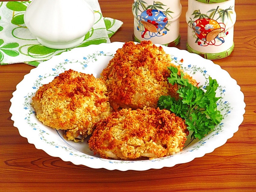 Куриные окорочка фаршированные грибами и сыром