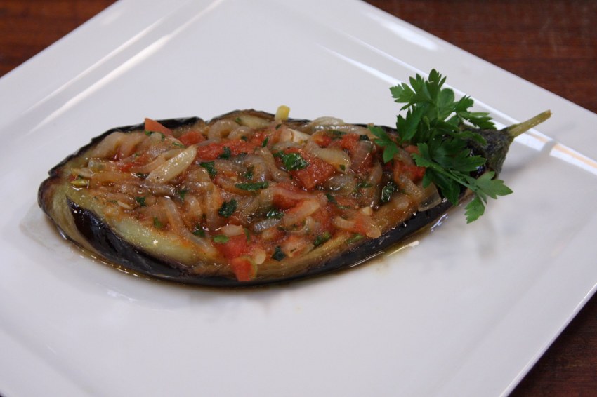 Жареные баклажаны павлиний хвост