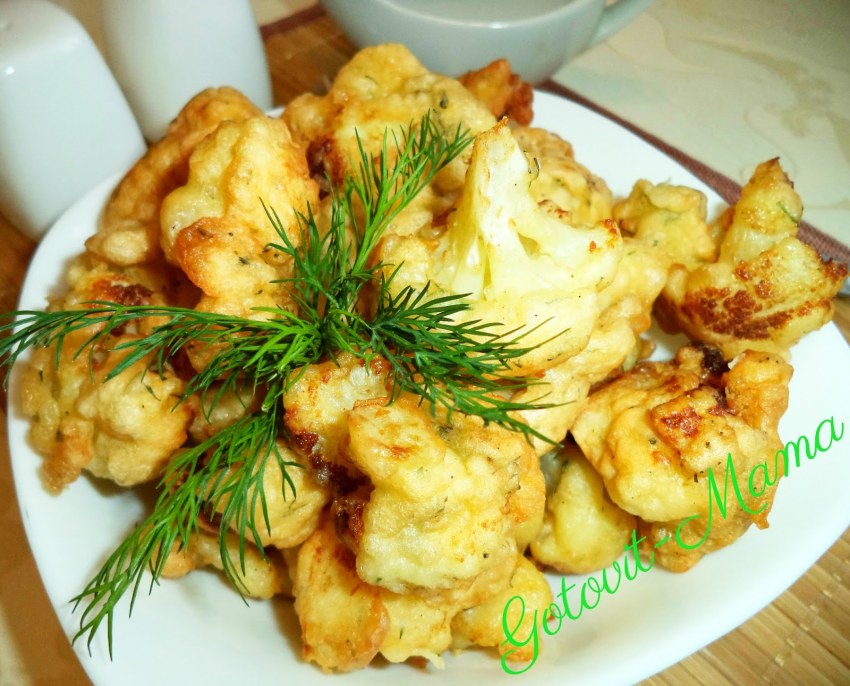 Капуста цветная в кляре с чесноком