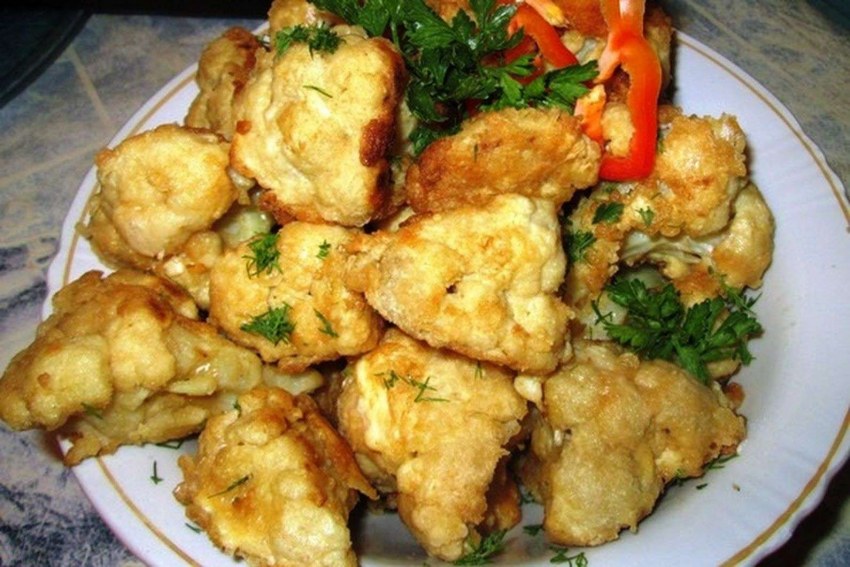 Цветная капуста в кляре с хрустящей корочкой