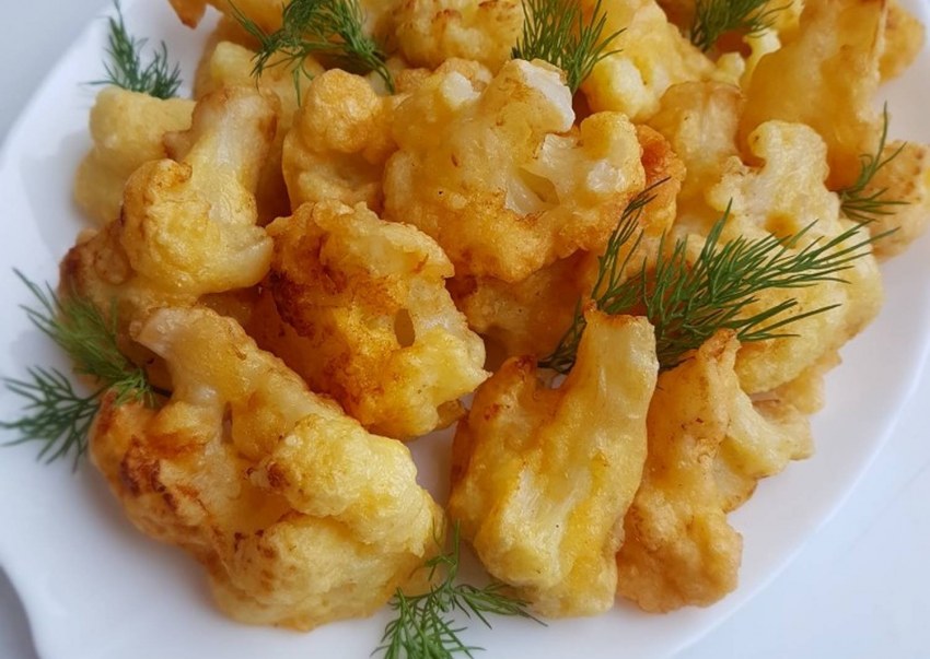 Цветная капуста в кляре с хрустящей корочкой на сковороде