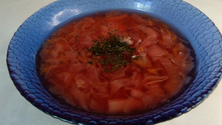 Борщ с солеными огурцами