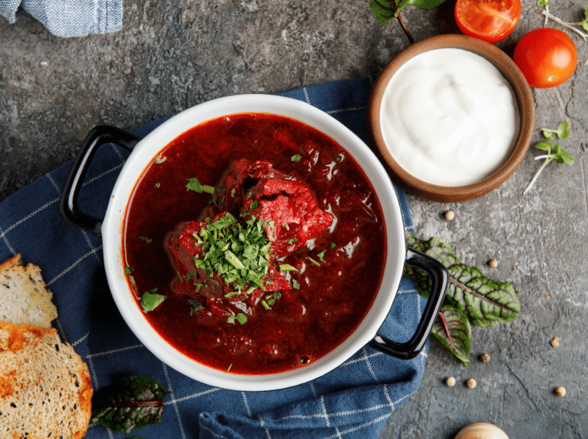 Борщ фасолевый постный