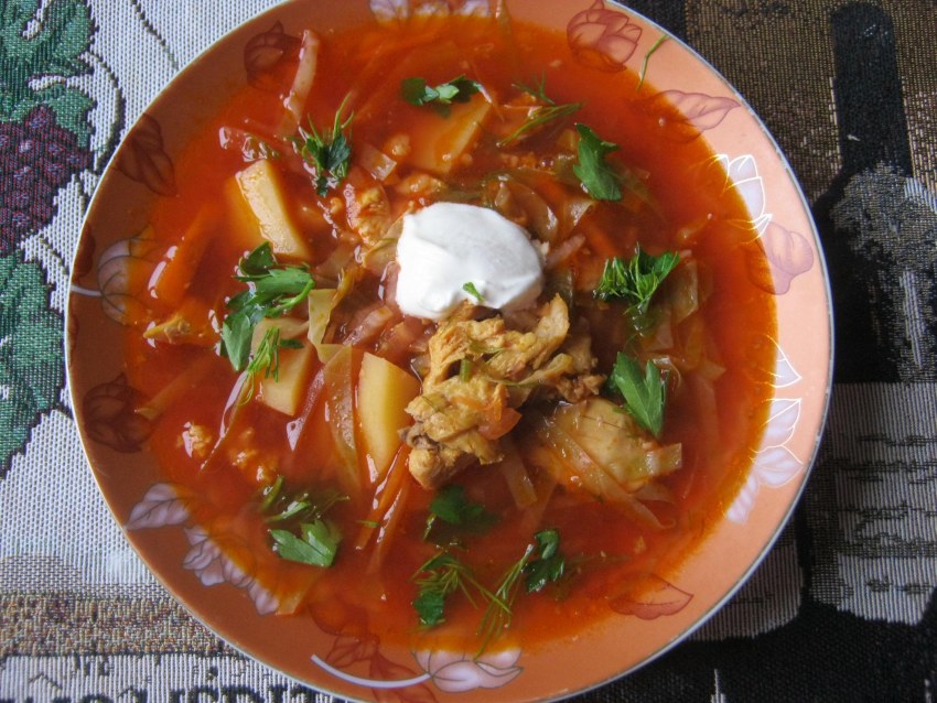 Борщ с капустой и картофелем