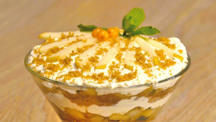 Десерт груша с рикоттой