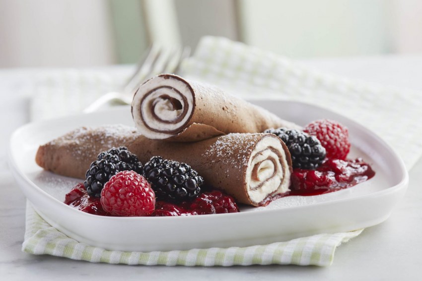 Блины с бананом и шоколадом