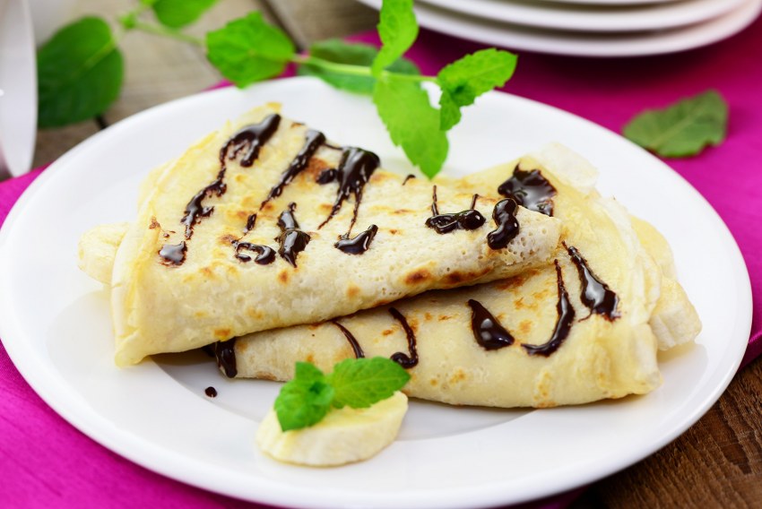 Блины с шоколадной пастой