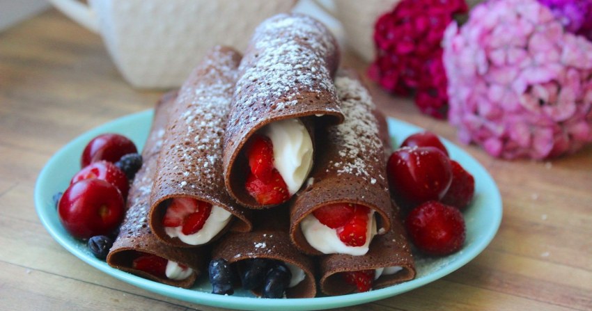 Блины с шоколадной пастой