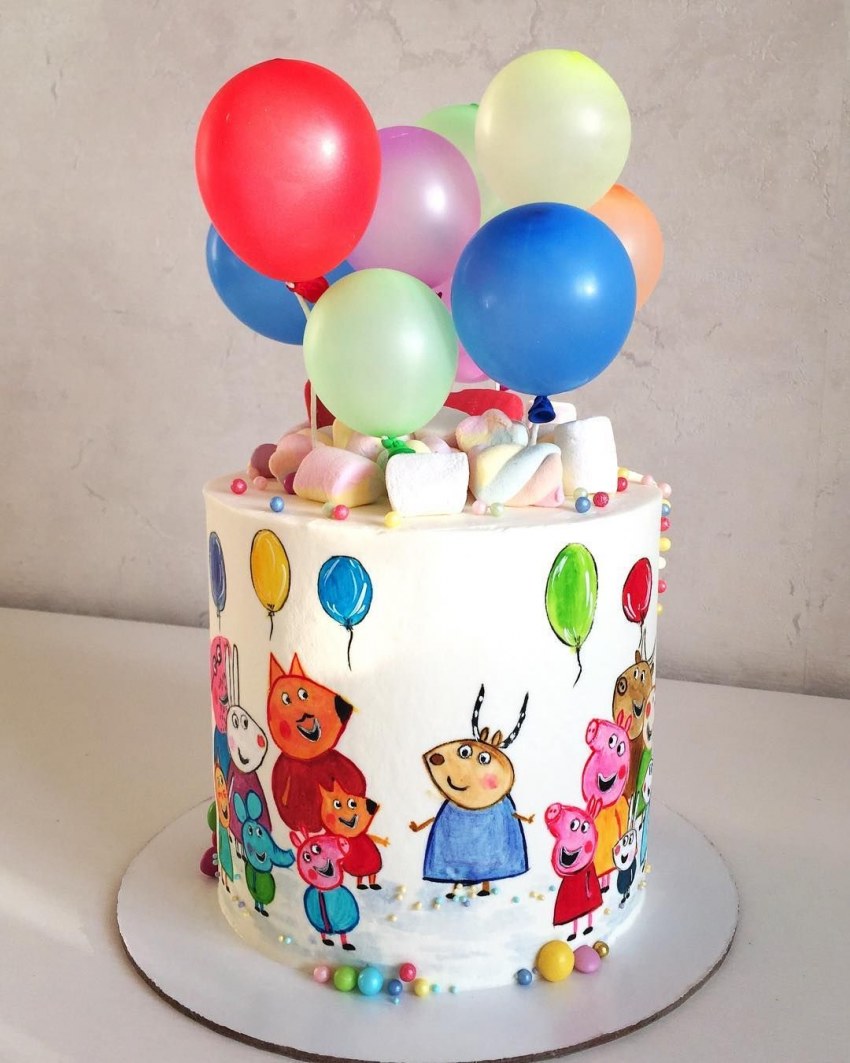 Торт с воздушными шарами