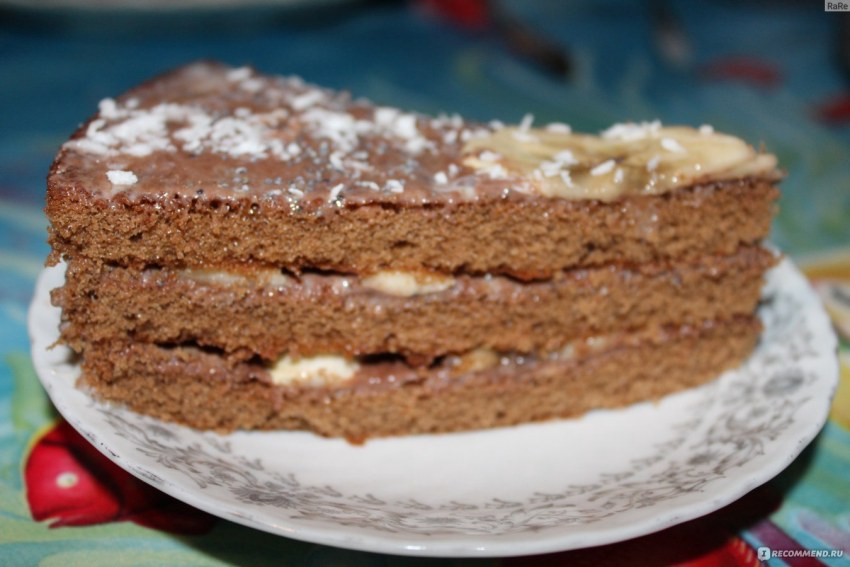 Кокосовый торт с вареной сгущенкой