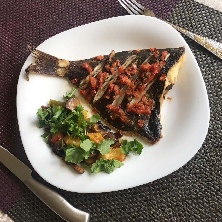 Камбала стейки жареная