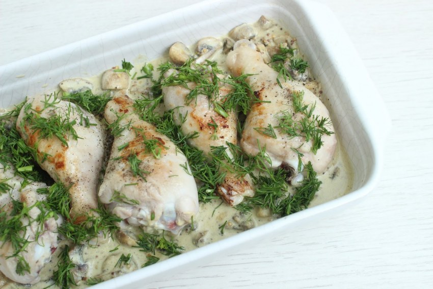 Куриное филе с грибами