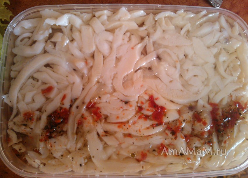 Маринованные кальмары по-корейски