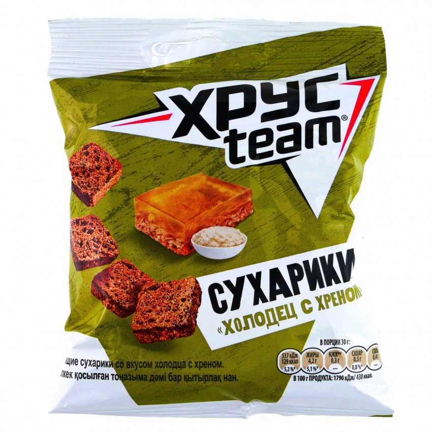 Хрусteam сухарики холодец с хреном, 30 г