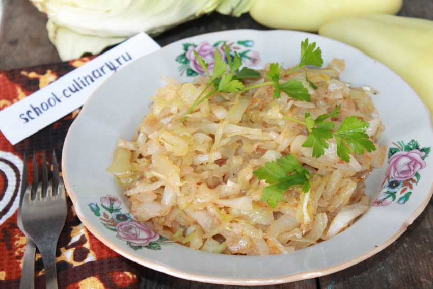 Тушеная капуста в рукаве