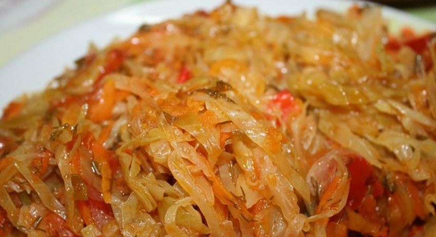 Калорийность тушеной капусты с морковью и луком на растительном