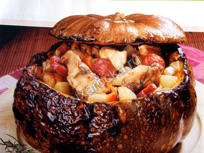 Кролик с тыквой в духовке