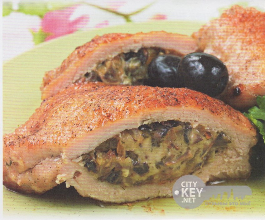 Куриные кармашки с грибами