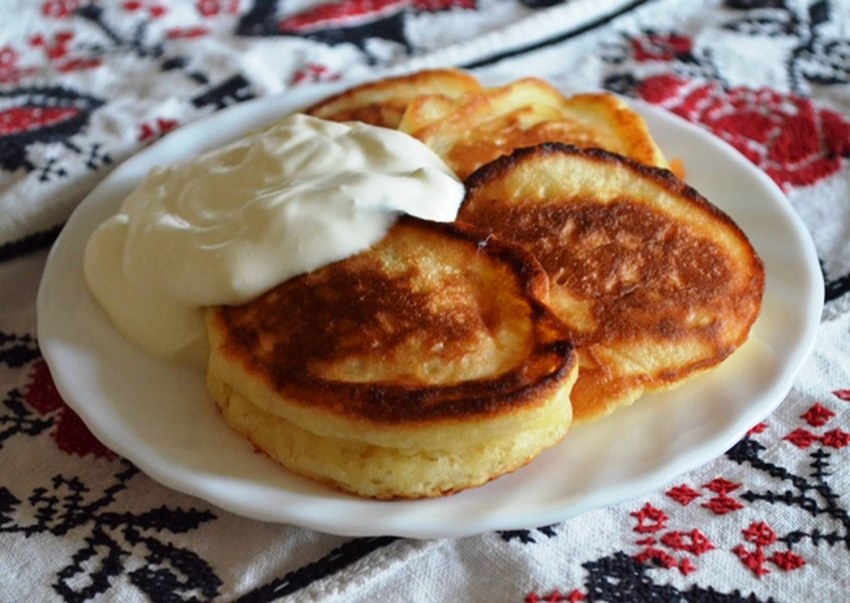 Оладьи с творогом на молоке