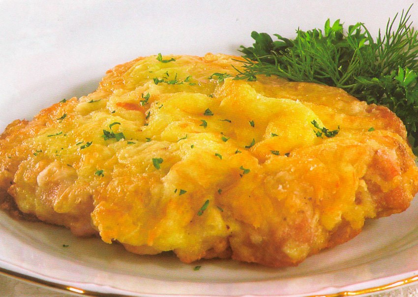 Куриное филе с персиками в духовке