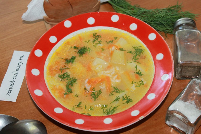 Рисовый суп на курином бульоне
