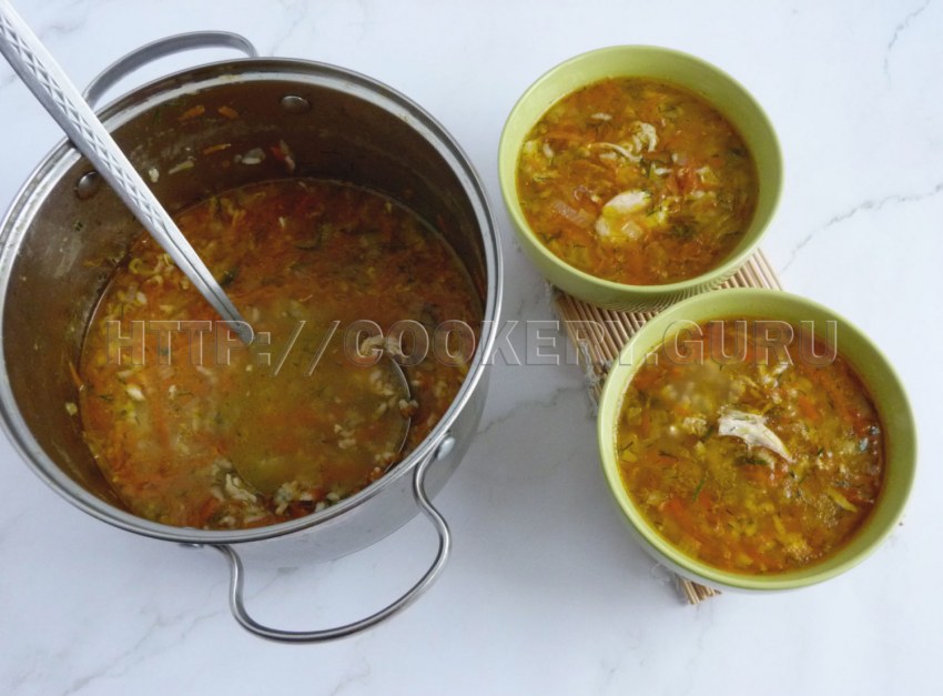 Овощной суп с рисом