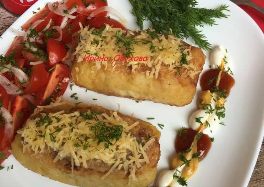 Трубочки картофельные с мясом