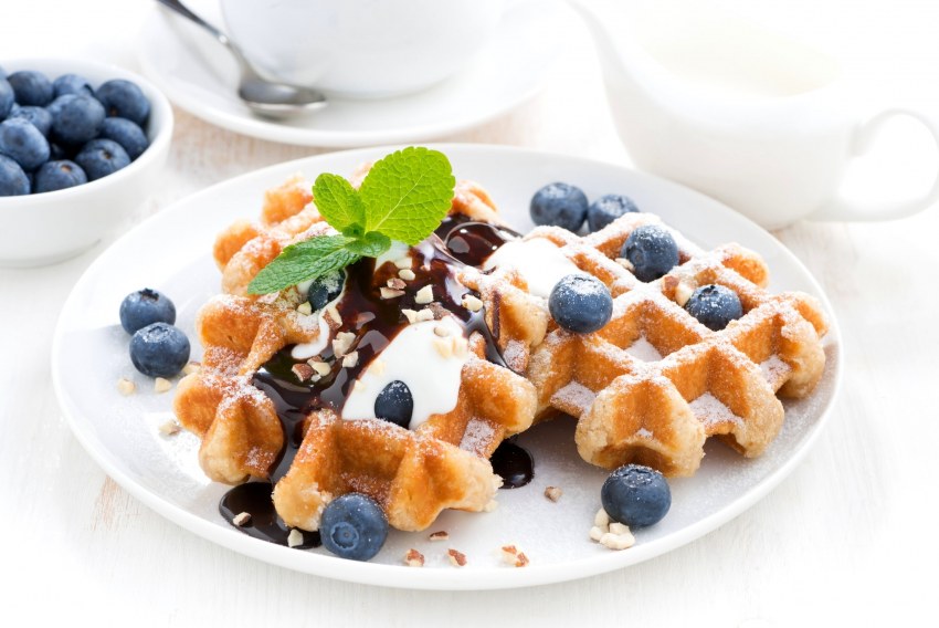 Вафли бельгийские творожные